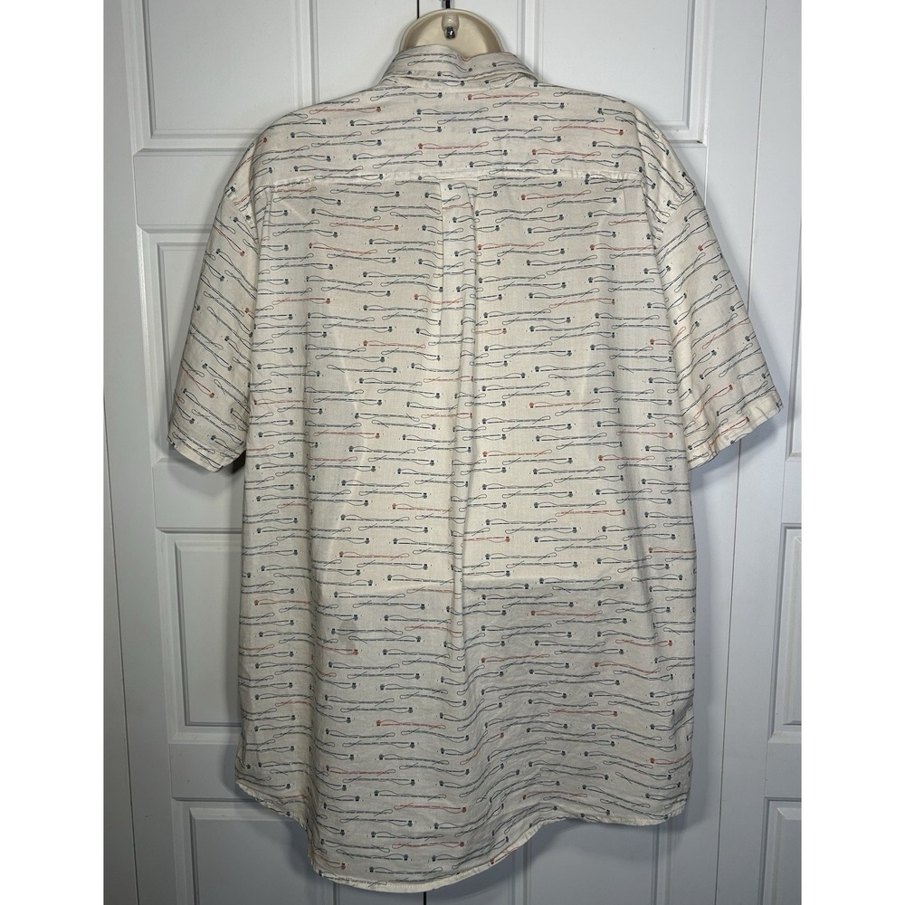 Eddie Bauer Fishing Novelty Print Button Up Shirt Mens XL - Picture 7 of 12